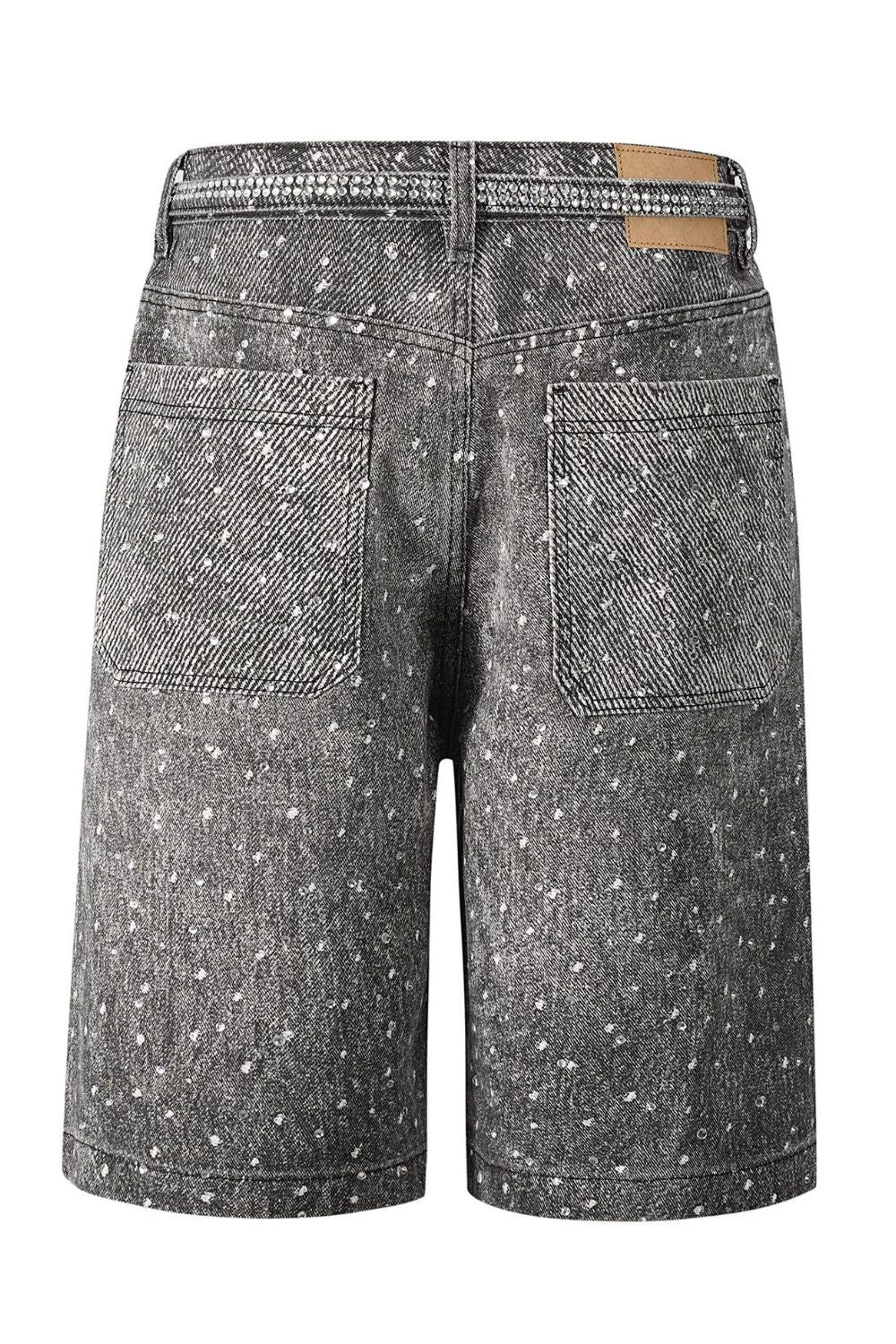 Trendsi men's rhinestone denim shorts with stylish design and multiple pockets