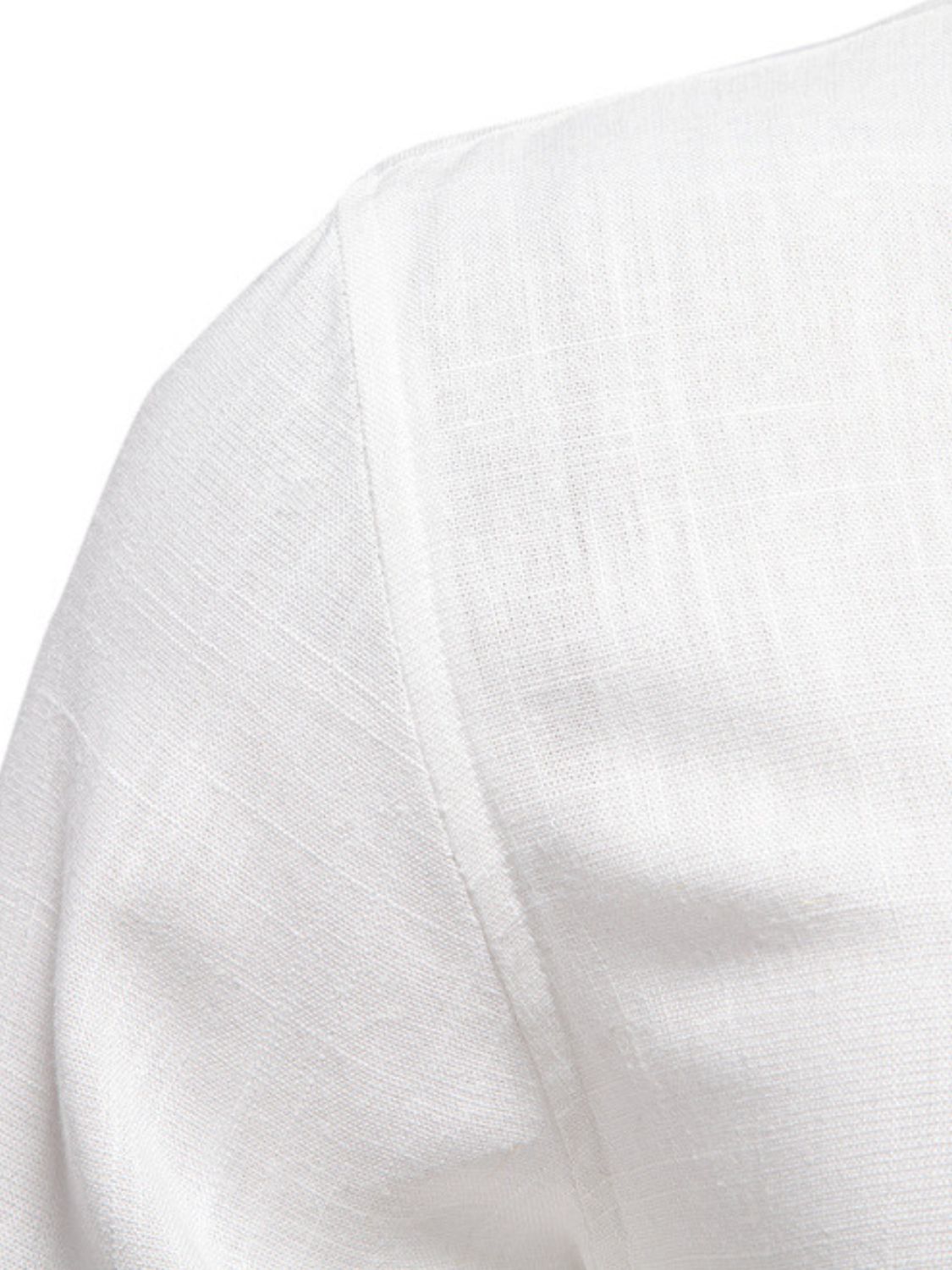 Close-up of a soft fabric texture on a Trendsi men's collared button-down shirt in white