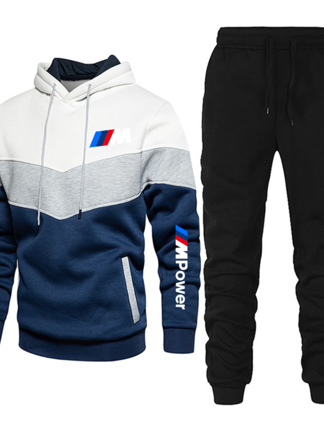 Trendsi Full size men's sports apparel featuring a stylish hoodie and jogger pants combo