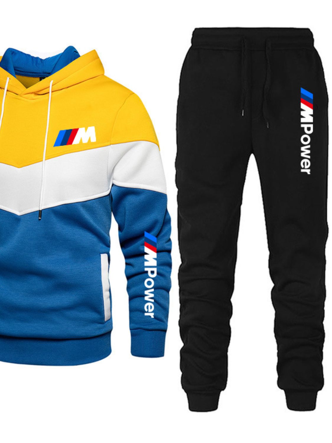 Trendy Full Size Men's Sports Apparel with Colorful Hoodie and Matching Sweatpants Set