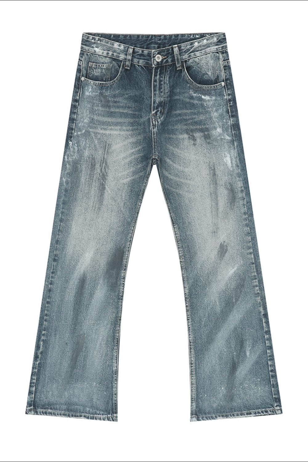Trendsi Stylish Denim Pants in Light Wash with Wide Legs and Distressed Details