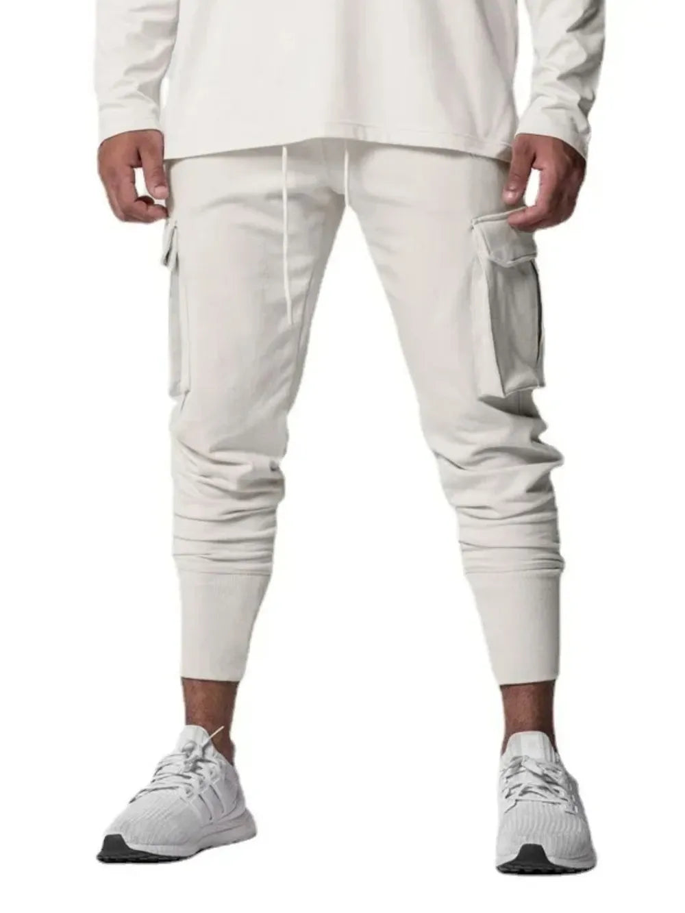 Trendsi stylish jogger pants with pockets in white, perfect for casual and sporty looks