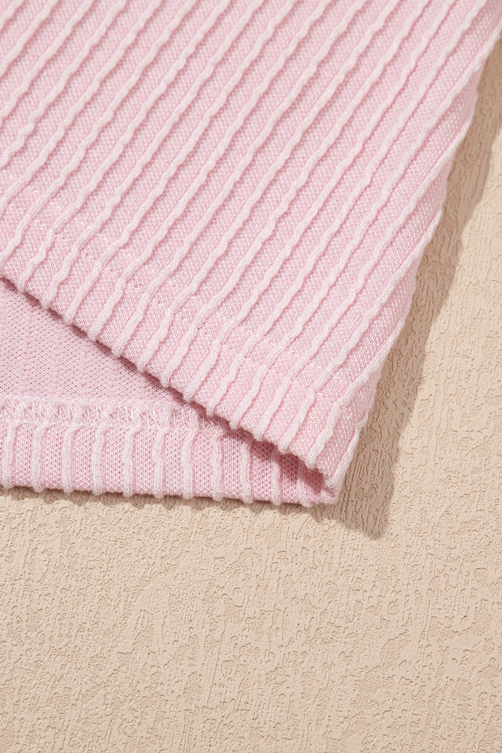 Soft pink trendy casual shirts with ribbed texture and finely detailed hem for everyday wear
