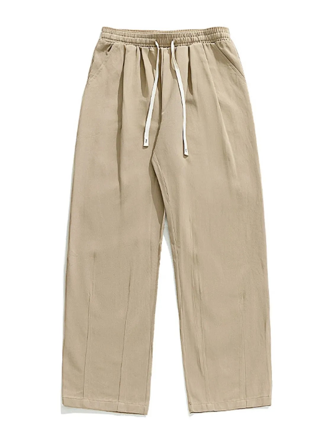 Trendsi versatile men's lounge pants in beige with an elastic waistband and drawstring for comfort